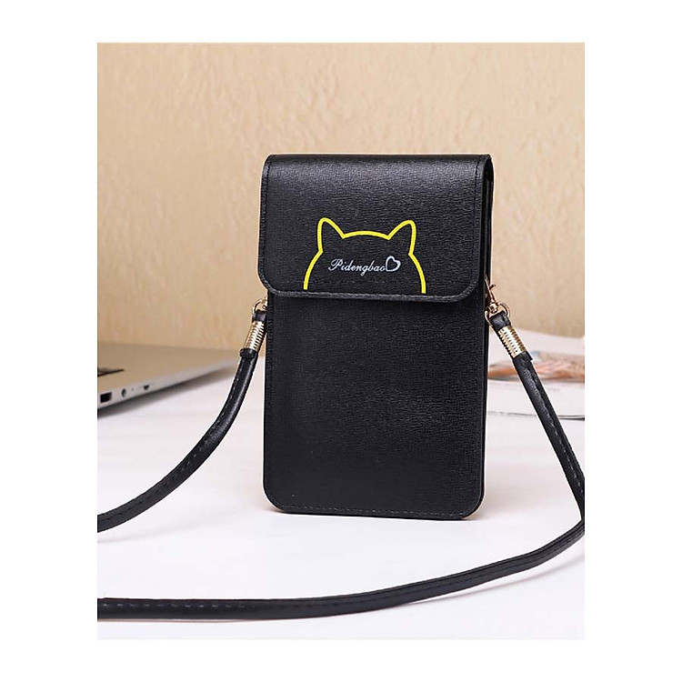 Ví nữ đi tiệc đeo chéo mini thời trang DH12 dọc nắp hình tai gấu Shalla