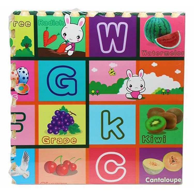 Bộ 4 miếng thảm xốp ghép hình chữ cái, ảnh hoạt hình Cao Cấp (60X60cm 1 miếng) (giao mẫu ngẫu nhiên)