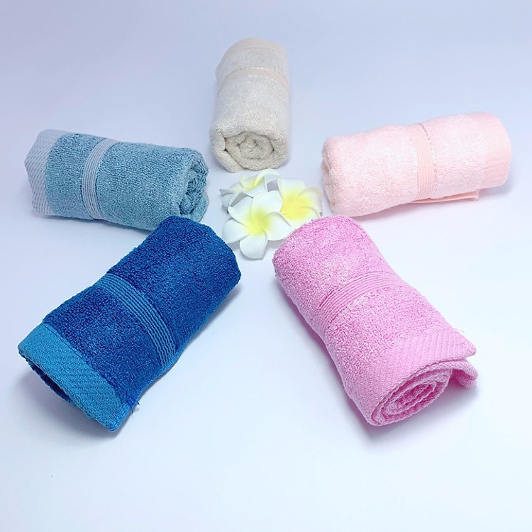 Khăn mặt sợi tre cao cấp (5 khăn giao màu ngẫu nhiên)