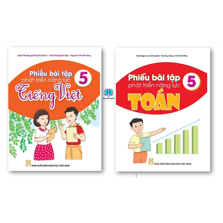 Sách - Combo - Phiếu bài tập phát triển năng lực Toán + Tiếng Việt lớp 5