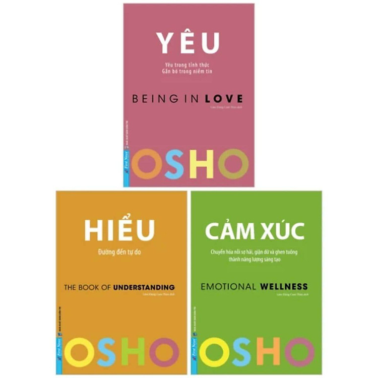 Bộ sách Osho - Combo Sách Osho Bộ 3 Cuốn - Combo Cảm Xúc Yêu Hiểu - Bìa mềm - First News