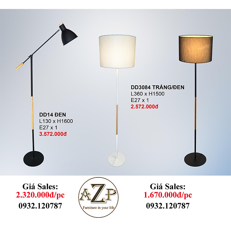 AZP - ĐÈN ĐỨNG / ĐÈN TRANG TRÍ / ĐÈN PHÒNG KHÁCH AZP-DD14 / DD3084 phong cách đương đại, hàng nhập khẩu AZP
