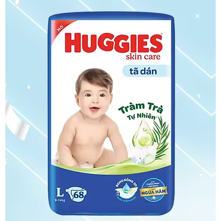 Tã dán Huggies L68 Ngừa Hăm Cho Bé Chính hãng Ưu đãi