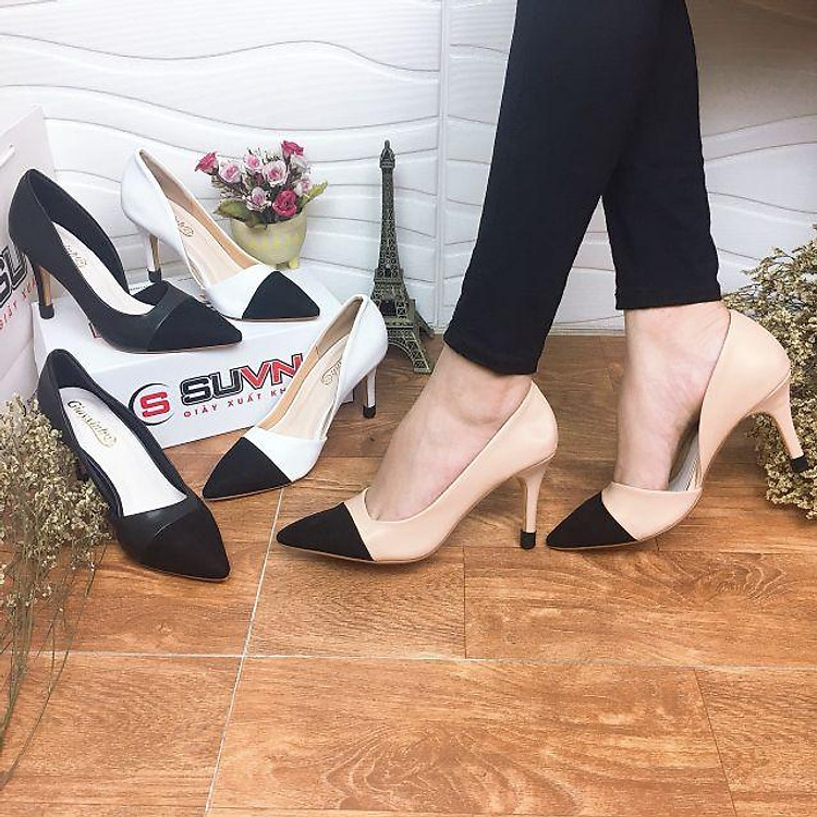 Giày cao gót khoét eo phối