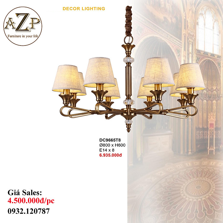 AZP - ĐÈN THẢ TRẦN (TAY) / ĐÈN TRANG TRÍ AZP-TT9665 phong cách Tân Cổ Điển, hàng nhập khẩu AZP