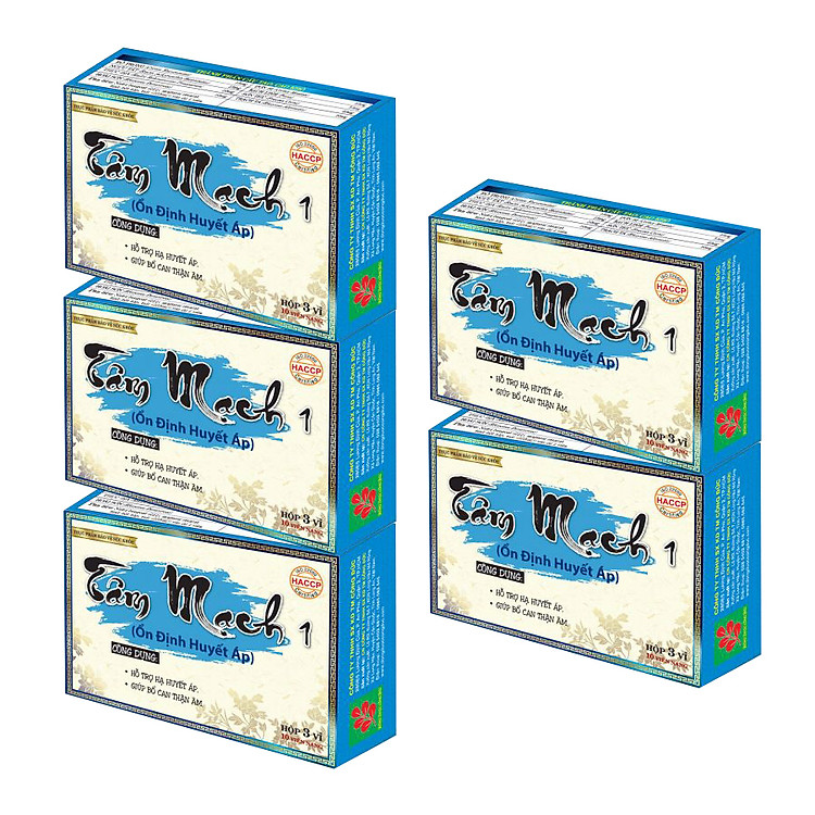 Combo 5 hộp Tâm mạch 1 Công Đức hỗ trợ hạ huyết áp
