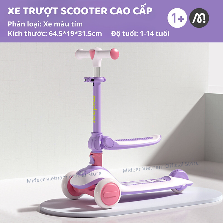 Scooter Mideer Cao Cấp Gấp Gọn Chính hãng Ưu đãi - Hình ảnh 3