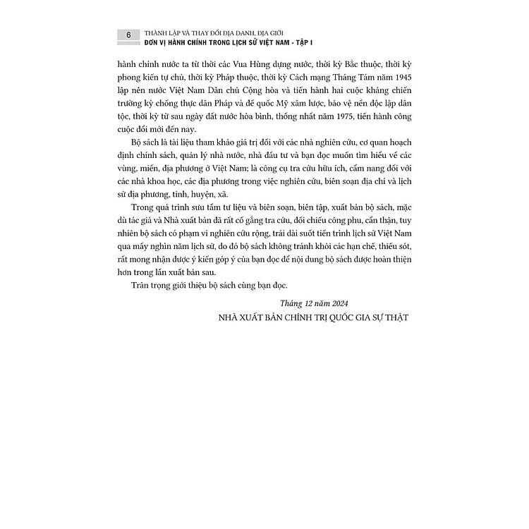 THÀNH LẬP VÀ THAY ĐỔI ĐỊA DANH, ĐỊA GIỚI ĐƠN VỊ HÀNH CHÍNH TRONG LỊCH SỬ VIỆT NAM (bộ 2 tập) - Ảnh 6