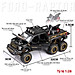 Đồ chơi mô hình xe ô tô FORD RAPTOR  F150 bằng hợp kim nguyên khối có nhạc và đèn, kèm xe máy tỷ lệ 1:28 màu đen