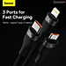 Cáp sạc nhanh 3 đầu Baseus Flash Series Ⅱ PRO Two-for-three Charging Cable U+C to M+L+C 100W (Hàng chính hãng)