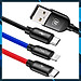 Cáp sạc 3 màu 3 IN 1 (iPhone+Type-C+Micro) Baseus Three Primary Colors 30cm - Hàng chính hãng