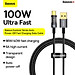 Cáp Sạc Baseus Explorer Series Auto Power-Off Fast Charging Data Cable USB to Type-C 100W Tự Ngắt, truyền dữ liệu, sạc nhanh, có đèn led- Hàng chính hãng