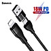 Cáp sạc nhanh baseus dual output cable pd 18w  - dây sạc 2 in 1 typec/typec và typec/iphone cho iphone ipad samsung,...vv - hàng chính hãng