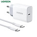 Sạc điện thoại USB-C 1 cổng 30W kèm cáp sạc Ugreen 90472 CD127 - Hàng chính hãng