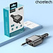 Tẩu sạc ô tô đa năng 105W Choetech TC0033 tích hợp cáp sạc rút Type C và đầu nối iP - Hàng chính hãng