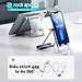 Giá đỡ điện thoại, máy tính bảng thông minh xoay 360 độ Rockspace Metal dùng được 2 mặt chống trượt làm bằng kim loại hàng chính hãng