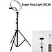 Đèn Livestream size 26 36 45 cm và chân đế 2m hỗ trợ chụp ảnh Make up trang điểm nhiều chế độ sáng, kèm kẹp điện thoại - Hàng chính hãng
