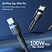 Cáp sạc nhanh ,truyền dữ liệu ,siêu bền Type C to Type C 100W Remax RC-172c tích hợp chip EMK chống giãn, chống xoay, chống uốn cong - Hàng chính hãng