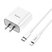 Bộ Sạc Nhanh Cho Iphone PD20W Hoco C80/C80A Plus 2 cổng Usb và Type-C kèm dây sạc Type-C sang iPhone 1M Sạc 0-50% Pin trong 30 phút - Hàng chính hãng