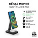 Đế sạc mophie Snap+ Stand & Pad, sạc nhanh không dây 15w, sạc cùng lúc 2 thiết bị, hỗ trợ sạc đa nền tản - Hàng chính hãng bảo hành 2 năm 1 đổi 1