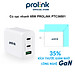 Củ sạc nhanh 65W PROLiNK PTC36501, 3 cổng (USB-A QC 3.0 & 2USB-C PD 3.0) IntelliSense, dùng cho điện thoại, iPad, Laptop - Hàng chính hãng
