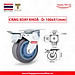 Bánh xe đẩy cao su xám tải nặng càng xoay khóa kép - 100-125mm - Happy Move Thái Lan