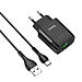 Bộ sạc nhanh 18W Hoco C72Q chuôi dẹt chất liệu cao cấp kèm dây sạc Type-C dài 1M cho Android ( 2 màu ) - Hàng chính hãng