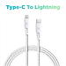 Combo Củ Sạc Nhanh 25W RAVPower RP-PC156 Và Cáp Type-C to Lightning MFI Dây Nylon Siêu Bền Dài 1.2M RP-CB1004 Sạc Nhanh Đến 20W Cho iPhone, Cho iPad - Hàng Chính Hãng