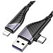 Cáp Sạc Nhanh 2in1 Hoco U95 usb Type-C  PD 20W - Hàng chính hãng
