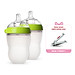 Bộ hai bình sữa silicone Comotomo 250ml - Xanh Tặng Bấm móng sơ sinh NUK