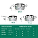 Bộ nồi quánh 3 đáy inox 430 Fivestar Standard bếp từ nắp inox (1 quánh 16cm x 1 nồi 18cm x 1 nồi 20cm ) , tặng 5 muỗng