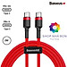 Dây cáp sạc nhanh Type-C dài 2M hiệu Baseus Cafule Type C to Type C PD truyền data tốc độ cao  cho Smartphone / Tablet / Macbook / Laptop Type C Samsung Huawei Oppo Xiaomi Vsmart (3A, 60W, Sạc nhanh PD, Sạc nhanh QC 4.0 Quick Charge) - Hàng nhập khẩu