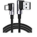 Ugreen 70875 3M màu Đen 3A Cáp sạc , truyền dữ liệu USB 2.0 sang USB-C vuông góc 90 độ dây dù us176 - Hàng chính hãng