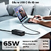 Bộ sạc nhanh GaN Pro 65W (2 Type C+ 2 USB-A) Choetech PD8054 kèm dây AC nối dài 1.5m - Hàng chính hãng