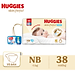 Tã/bỉm dán sơ sinh Huggies Skin Perfect NB 38 miếng với 2 vùng thấm giảm kích ứng da