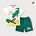 Bộ quần áo bé trai cộc tay BIGFOX - MISS MEOW size đại mùa hè vải cotton phong cách Âu Mỹ in cá sấu  LATER ALIGATOR size trẻ em 3-11 tuổi 10 - 38 kg QATE