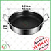 Chảo Chống Dính Vân Tổ Ong KhoNCC Hàng Chính Hãng - 2 Quai Tay Cầm - Đường Kính Cỡ 28cm - Dày Dặn Dùng Các Loại Bếp Kể Cả Bếp Từ - KLM-CCD2Q28CM