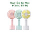 Quạt Tích Điện Cầm Tay Pin Sạc 4 Cánh 3 Tốc Độ Gió Có Đế Để Bàn, Quạt Để Bàn Pin Sạc USB Tiện Lợi - HÀNG CHÍNH HÃNG MINIIN