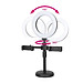 Đèn led livestream mini 16cm để bàn tích hợp 2 giá đỡ điện thoại kiểu chữ T- Hàng chính hãng
