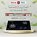 Bếp gas âm Rinnai RVB-6SDQ(B) mặt bếp kính và kiềng bếp men - Hàng chính hãng.