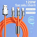 Dây Sạc 3 Đầu, Dây Sạc Nhanh 120W Với 3 Đầu Sạc Phù Hợp Với Nhiều Dòng Điện Thoại Dài Khoảng 1.2 Mét - Hàng Nhập Khẩu - Giao Màu Ngẫu Nhiên