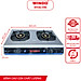 Bếp Gas Đôi Mặt Inox WINDO - 618 PHI 100 - Lửa lớn, điếu gang, có đầu hâm tiết kiệm gas- Hàng Chính Hãng