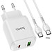 Củ sạc nhanh Hoco N5 (QC, PD 20W) cho android,iphone - chất liệu PC chống cháy - Phích cắm EU ( chân tròn) - Hàng chính hãng