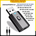 Thiết bị thu phát âm thanh Usb bluetooth 5.0 đa chức năng jack cắm 3.5mm cho loa, Tivi, máy tính, laptop, xe ô tô tặng kèm que chọc sim, Hàng Chính Hãng