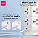 Ổ Cắm Điện Đa Năng DELI Sạc Nhanh TypeC USB PD20W 2-12 Ổ Vuông Dẹt Chịu Tải 2500W, Cầu Chì Tự Ngắt
