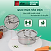 Bộ nồi quánh 3 đáy inox 430 Fivestar Standard bếp từ nắp inox (1 quánh 16cm x 1 nồi 18cm x 1 nồi 20cm ) , tặng 5 muỗng