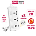 Ổ Cắm Điện Đa Năng Kèm Cổng USB CÔNG TẮC RIÊNG Chống Giật Chống Cháy Chất Lượng Cao Deli - Hàng Chính Hãng - ET409 410 411