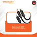 Cáp sạc siêu nhanh 3 đầu Volwatt GE-S36-S3 hàng chính hãng | Type-C ra C (100W)+C(15W)+L(27W), dây bện 1.5m | BH 12 tháng