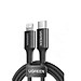 Ugreen 90493 1M màu đen Cáp sạc - truyền dữ liệu USB-C sang cổng sạc dành cho iphone Hàng chính hãng