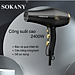 Máy sấy tóc ion âm SOKANY SK14016 công suất lớn lên đến 2400W, khô nhanh tức thì, phù hợp với mọi loại tóc, bảo vệ tóc khỏi hư tổn- HÀNG CHÍNH HÃNG - DELIYA